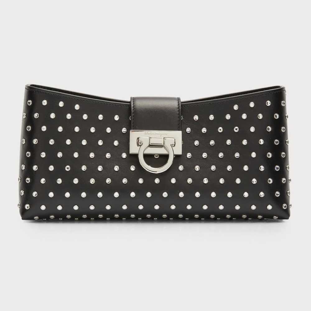 Ferragamo NWT 
Trifolio Gancini Studded
Chain Shoulder Bag